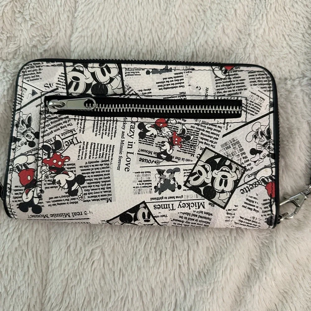 Disney Parks WDW Mickey & Minnie Mouse Sketch Wallet Zip Wristlet